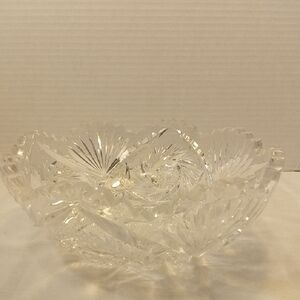 Antique American  Brilliant Cut Glass  Hob-Star Pattern EUC Glass